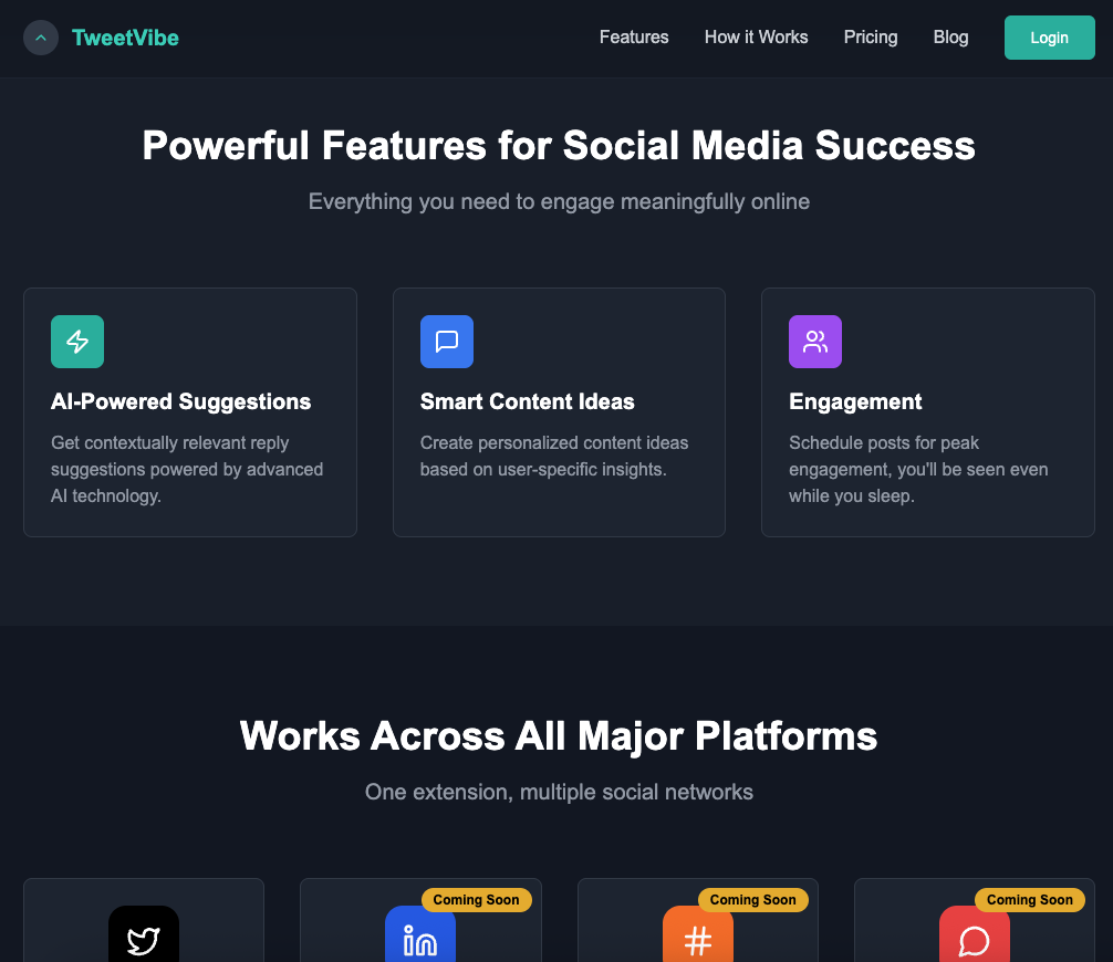 TweetVibe Social Media Management Tool